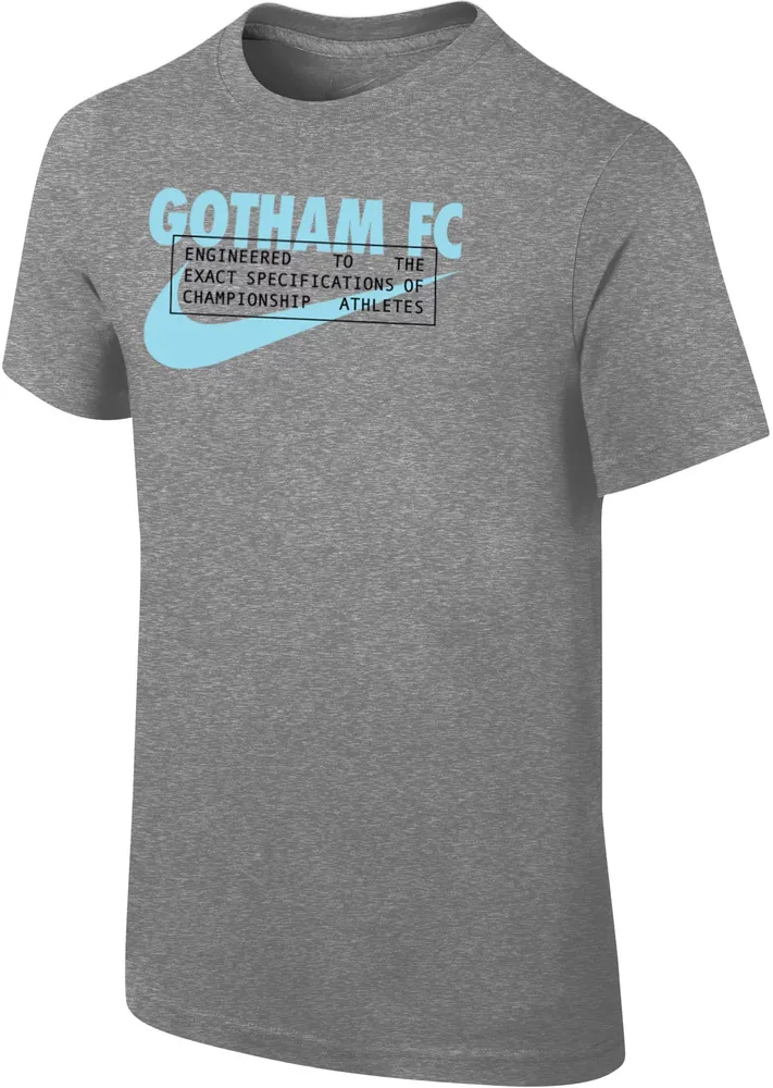 Nike Youth NJ/NY Gotham FC 2023 Wordmark Grey T-Shirt