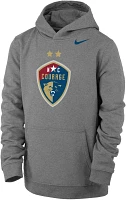 Nike Youth North Carolina Courage Logo Grey Therma Pullover Hoodie