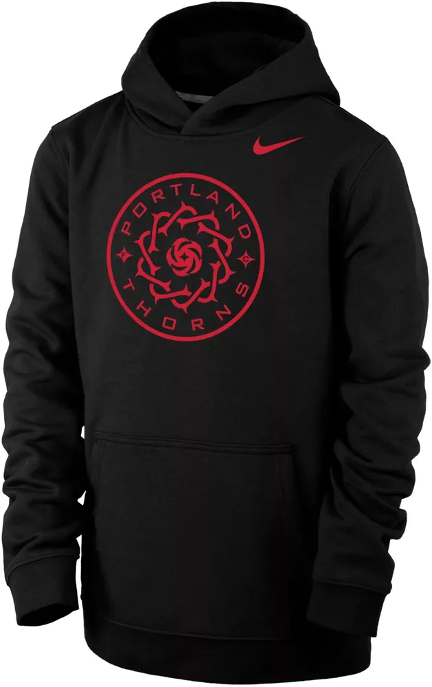 Nike Youth Portland Thorns Logo Black Therma Pullover Hoodie