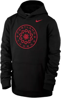 Nike Youth Portland Thorns Logo Black Therma Pullover Hoodie