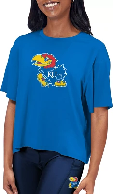 Certo Women's Kansas Jayhawks Blue Format T-Shirt