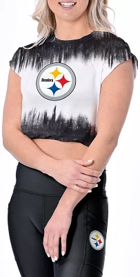 Certo Women's Pittsburgh Steelers Framework White T-Shirt