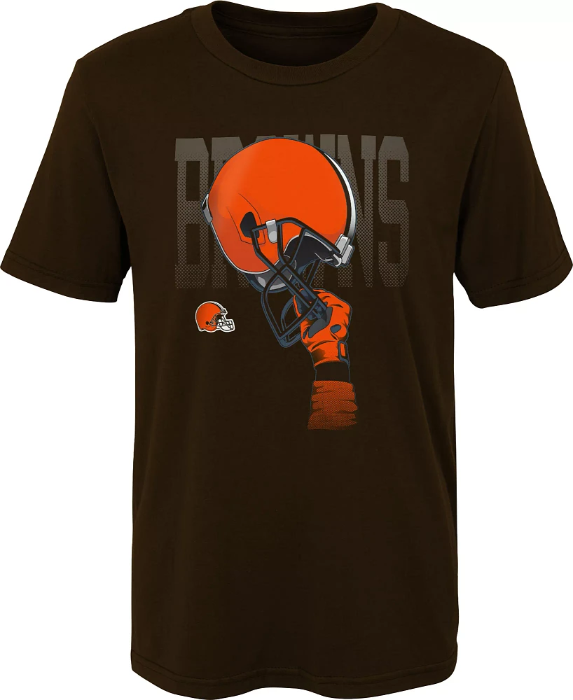 NFL Team Apparel Boys' Cleveland Browns Helmets High Brown T-Shirt