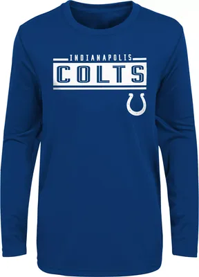 NFL Team Apparel Boys' Indianapolis Colts Amped Up Blue Long Sleeve T-Shirt