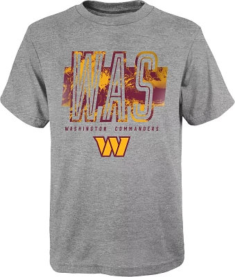 NFL Team Apparel Boys' Washington Commanders Abbreviated Grey T-Shirt