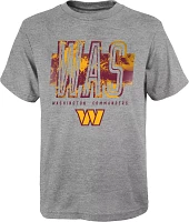 NFL Team Apparel Boys' Washington Commanders Abbreviated Grey T-Shirt