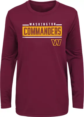 NFL Team Apparel Boys' Washington Commanders Amped Up Red Long Sleeve T-Shirt