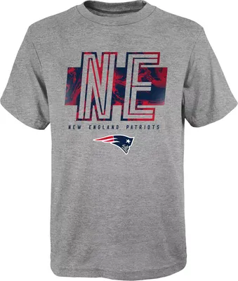 NFL Team Apparel Boys' New England Patriots Abbreviated Grey T-Shirt