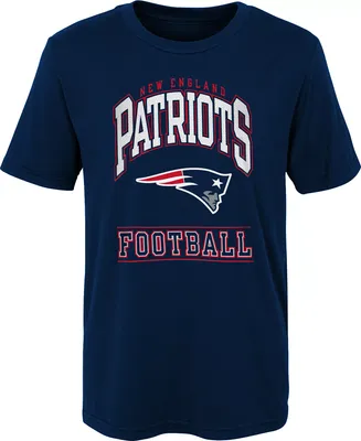 NFL Team Apparel Boys' New England Patriots Big Blocker Navy T-Shirt