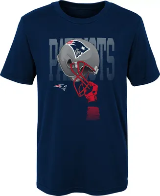 NFL Team Apparel Boys' New England Patriots Helmets High Navy T-Shirt