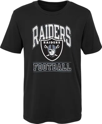 NFL Team Apparel Boys' Las Vegas Raiders Big Blocker Black T-Shirt