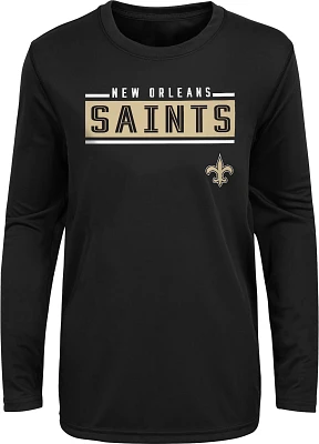 NFL Team Apparel Boys' New Orleans Saints Amped Up Black Long Sleeve T-Shirt