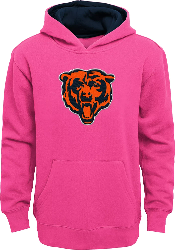 NFL Team Apparel Little Girls' Chicago Bears Prime Pink Hoodie