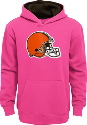 NFL Team Apparel Little Girls' Cleveland Browns Prime Pink Hoodie