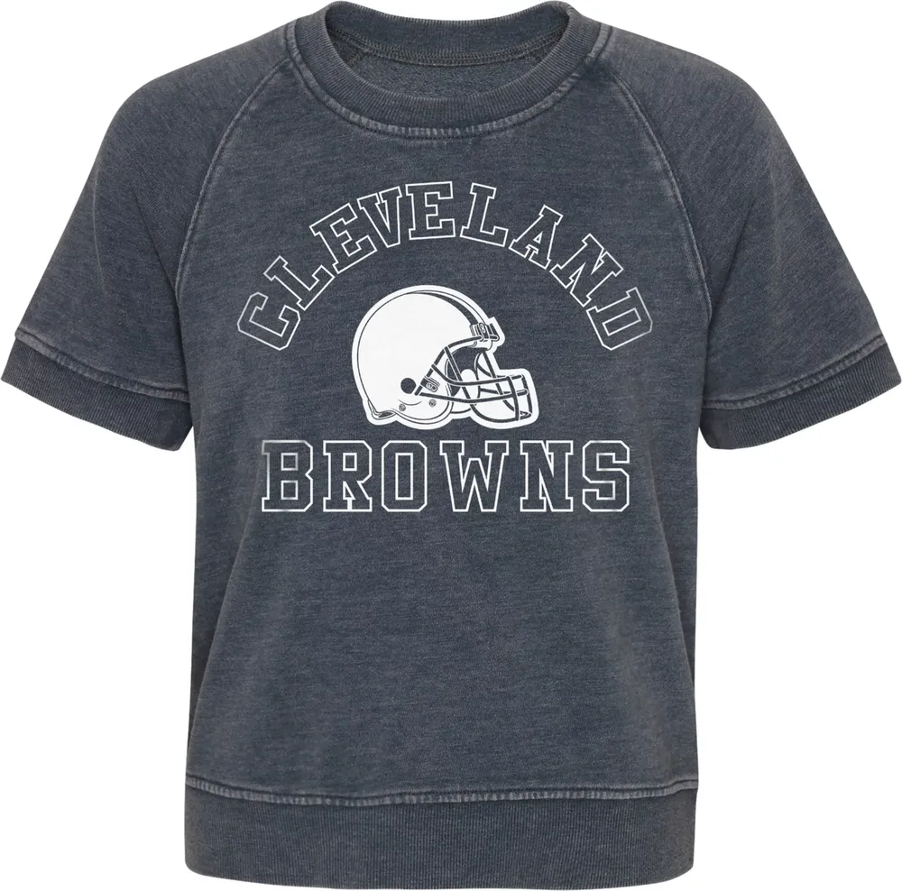 NFL Team Apparel Little Girls' Cleveland Browns Junior Cheer Squad Grey Top