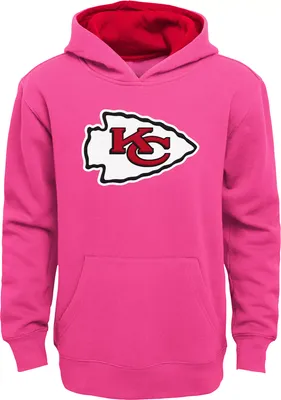 NFL Team Apparel Little Girls' Kansas City Chiefs Prime Pink Hoodie