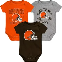 NFL Team Apparel Infant Cleveland Browns 'Born 2 Be' 3-Pack Bodysuit Set