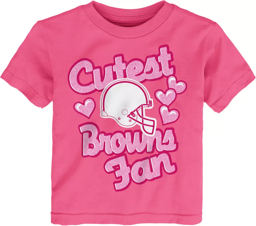 NFL Team Apparel Toddler Cleveland Browns Cutest Fan Pink T-Shirt