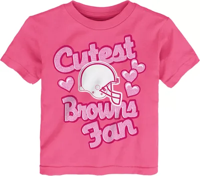 NFL Team Apparel Toddler Cleveland Browns Cutest Fan Pink T-Shirt