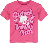 NFL Team Apparel Toddler Cleveland Browns Cutest Fan Pink T-Shirt