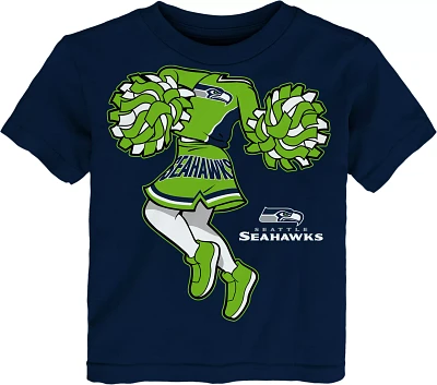 NFL Team Apparel Toddler Seattle Seahawks Cheerleader Navy T-Shirt