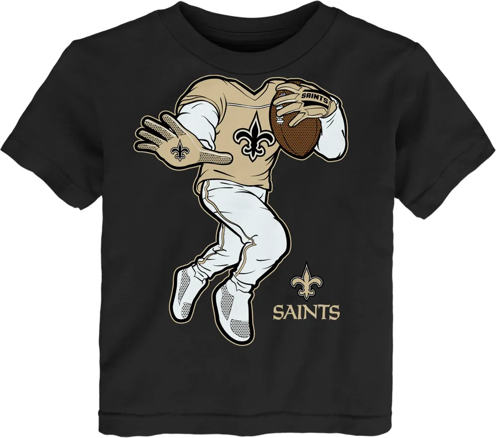 NFL Team Apparel Toddler New Orleans Saints Stiff Arm Black T-Shirt