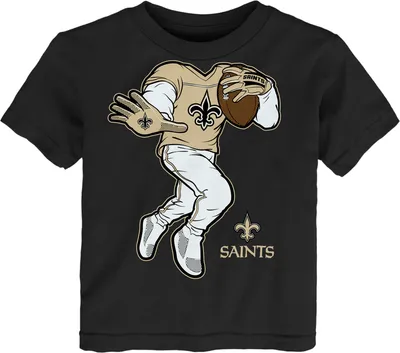 NFL Team Apparel Toddler New Orleans Saints Stiff Arm Black T-Shirt