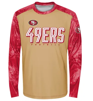 NFL Team Apparel Youth San Francisco 49ers Cover 2 Long Sleeve T-Shirt