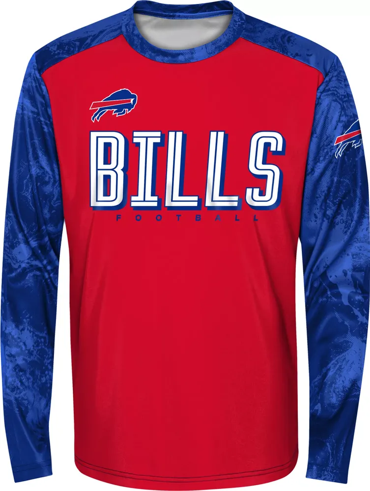 NFL Team Apparel Youth Buffalo Bills Cover 2 Long Sleeve T-Shirt