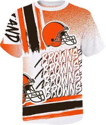 NFL Team Apparel Youth Cleveland Browns Game Time White T-Shirt