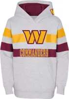 NFL Team Apparel Youth Washington Commanders Dynamic Duo Grey Pullover Hoodie