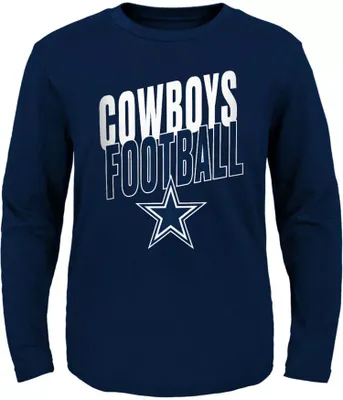 NFL Team Apparel Youth Dallas Cowboys Showtime Navy Long Sleeve T-Shirt