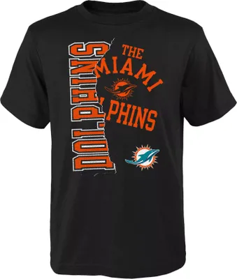 NFL Team Apparel Youth Miami Dolphins Tear Up Black T-Shirt