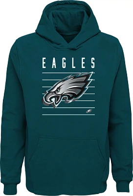 NFL Team Apparel Youth Philadelphia Eagles Three Dime Green Pullover Hoodie