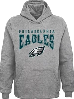 NFL Team Apparel Youth Philadelphia Eagles Scoreboard Grey Pullover Hoodie