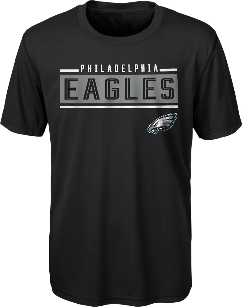 NFL Team Apparel Youth Philadelphia Eagles Amped Up Black T-Shirt