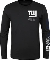 NFL Team Apparel Youth New York Giants Team Drip Black Long Sleeve T-Shirt