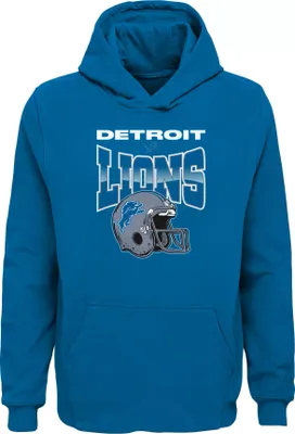 NFL Team Apparel Youth Detroit Lions Heads Up Blue Pullover Hoodie