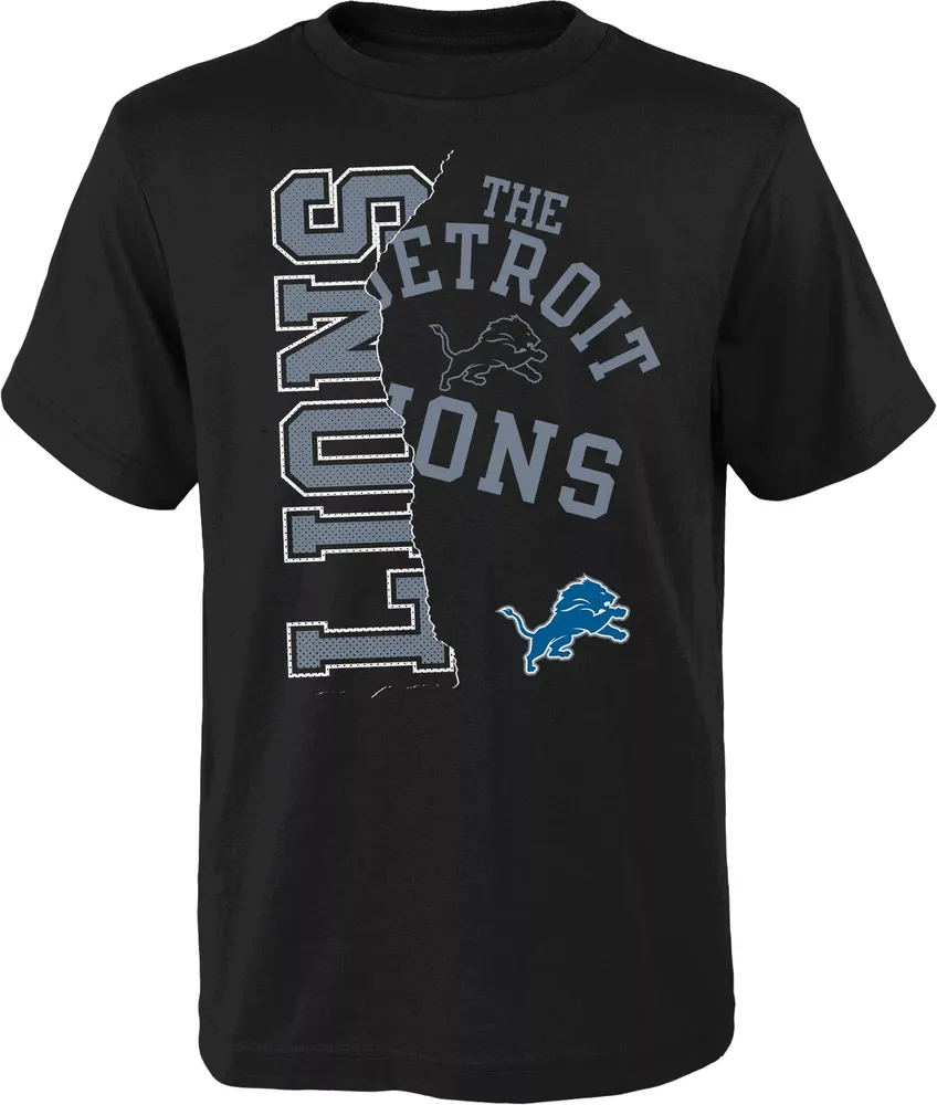 NFL Team Apparel Youth Detroit Lions Tear Up Black T-Shirt