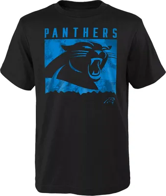 NFL Team Apparel Youth Carolina Panthers Liquid Camo Black T-Shirt
