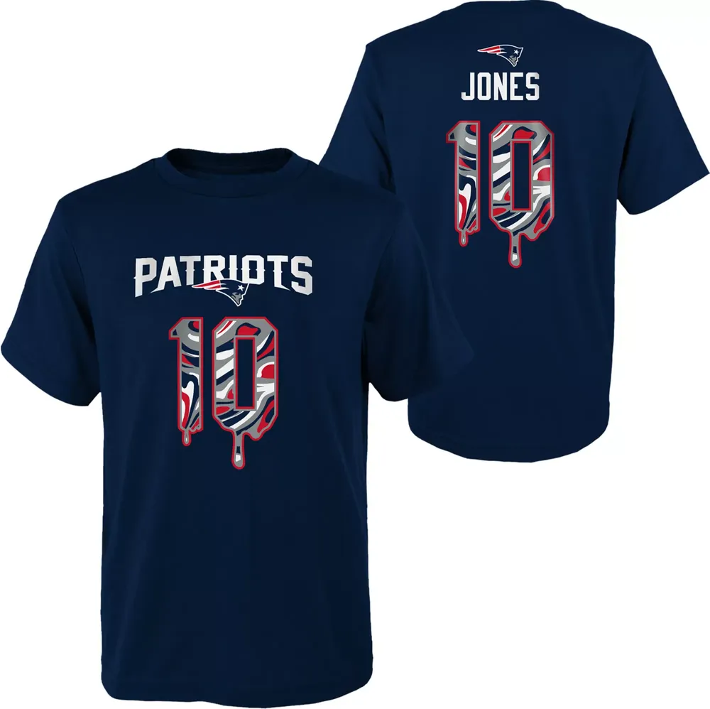 NFL Team Apparel Youth New England Patriots Mac Jones #10 Drip Navy T-Shirt