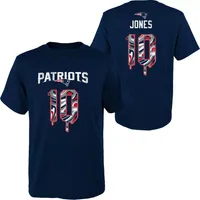 NFL Team Apparel Youth New England Patriots Mac Jones #10 Drip Navy T-Shirt