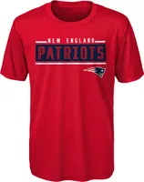 NFL Team Apparel Youth New England Patriots Amped Up Red T-Shirt