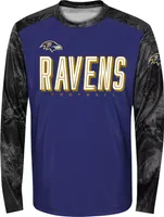 NFL Team Apparel Youth Baltimore Ravens Cover 2 Long Sleeve T-Shirt