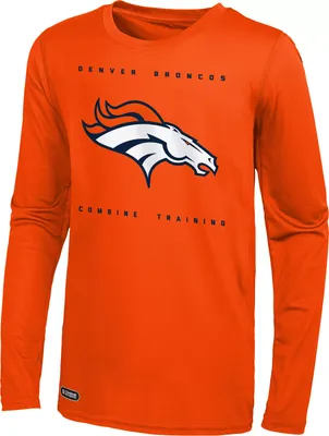 NFL Combine Men's Denver Broncos Side Drill Long Sleeve T-Shirt