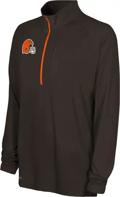 NFL Combine Men's Cleveland Browns Mock Neck Black Quarter-Zip Pullover