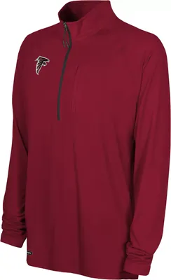 NFL Combine Men's Atlanta Falcons Mock Neck Red Quarter-Zip Pullover