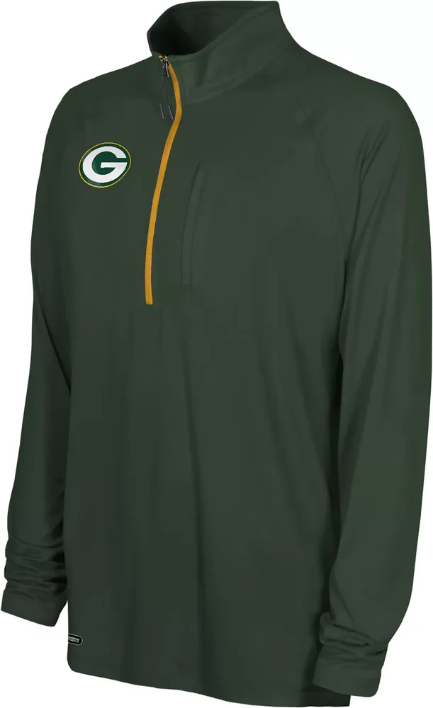 NFL Combine Men's Green Bay Packers Mock Neck Green Quarter-Zip Pullover