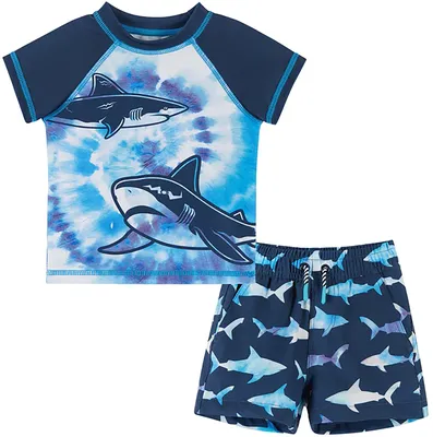 Andy & Evan Boys' Rash Guard and Swim Trunk Set