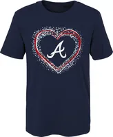 MLB Team Apparel 4-7 Atlanta Braves Navy Heart Shot T-Shirt